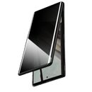 Capa de telefone Samsung preta com vidro de privacidade, protegendo a tela contra olhares indesejados.
