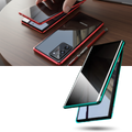 Capa de telefone Samsung com vidro de privacidade Tvcmall, mostrando proteção de tela e design do aparelho.