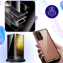 Capinha de telefone Samsung com vidro de privacidade da Tvcmall, mostrando proteção e design elegante para dispositivos móveis.