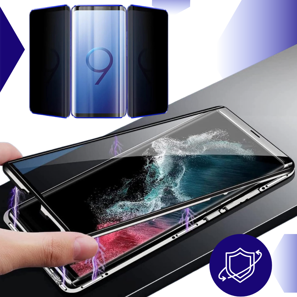 Capinha de telefone Samsung com vidro de privacidade Tvcmall, proteção e privacidade para dispositivo móvel.