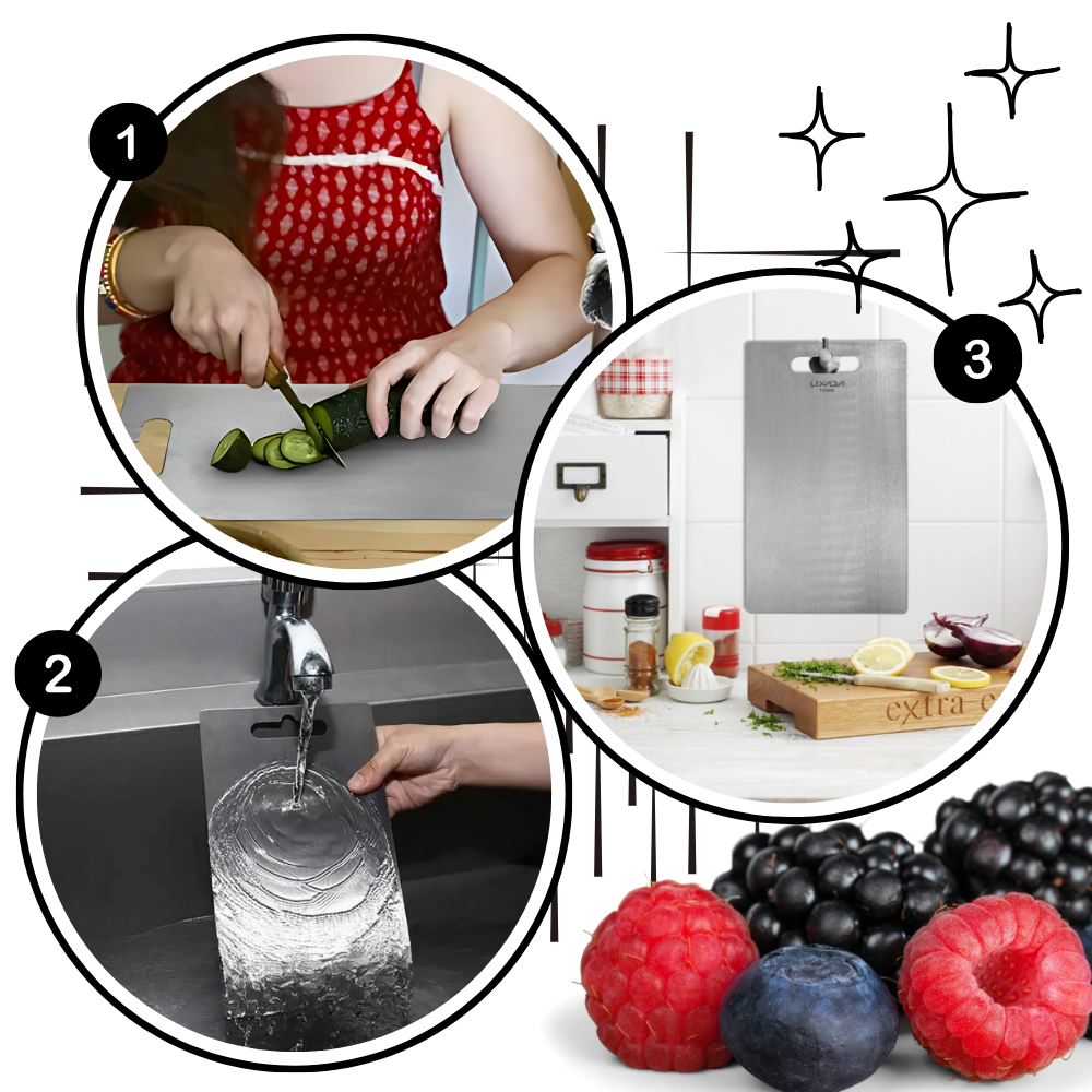 Tábua de corte em titânio resistente a riscos da marca Ametoys, utensílio de cozinha durável e fácil de usar