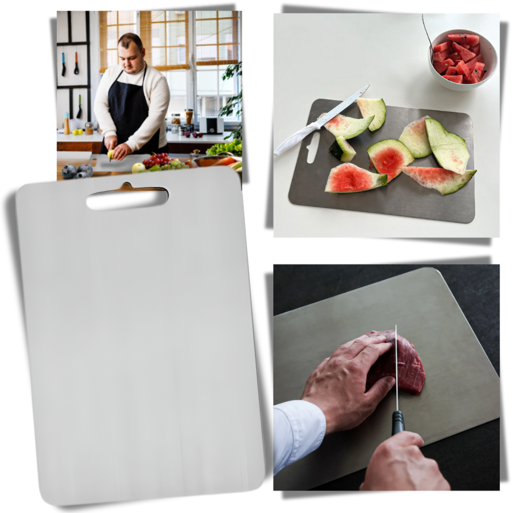 Tábua de corte em titânio resistente a riscos da marca Ametoys, utensílio de cozinha durável e fácil de limpar.