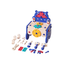 Conjunto de brinquedos de imitação Hibro com parafuso, ferramentas e caixa azul para montar e brincar de oficina com 60 peças