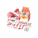 Quebra-cabeça de parafusos com caixa de ferramentas Hibro, brinquedo de imitação com 92 peças para crianças, em tons de rosa.