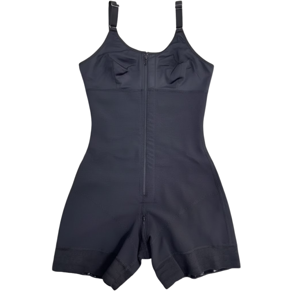 Body sculptant sem costura Leapair em preto, modelo ajustado para modelar o corpo, disponível em diversos tamanhos.
