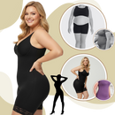 Body sculptant sem costura Leapair, roupa interior modeladora que realça a silhueta, em tecido preto e ajustado.