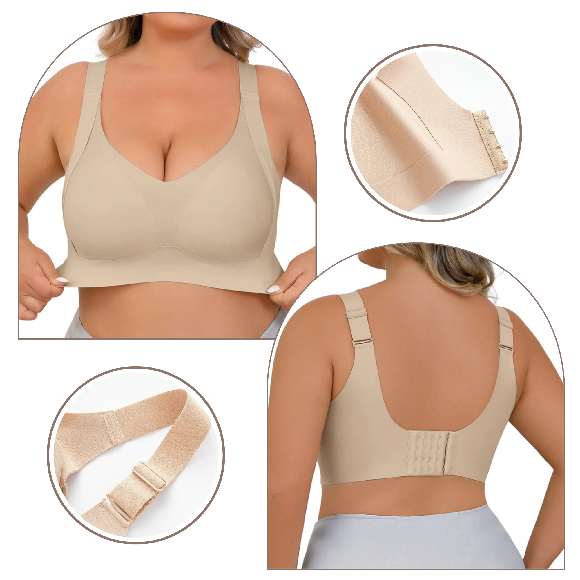 Soutien-gorge respirante sem costura da Body Effect, confortável e leve, ideal para uso diário com design sem costuras.