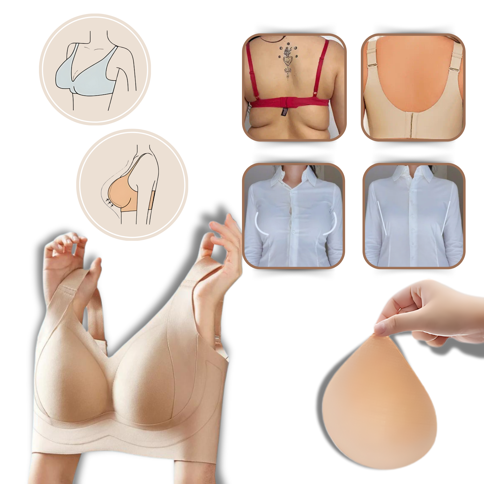 Soutien-gorge sem costura respirável da Body Effect, confortável e leve, ideal para uso diário e roupas ajustadas.