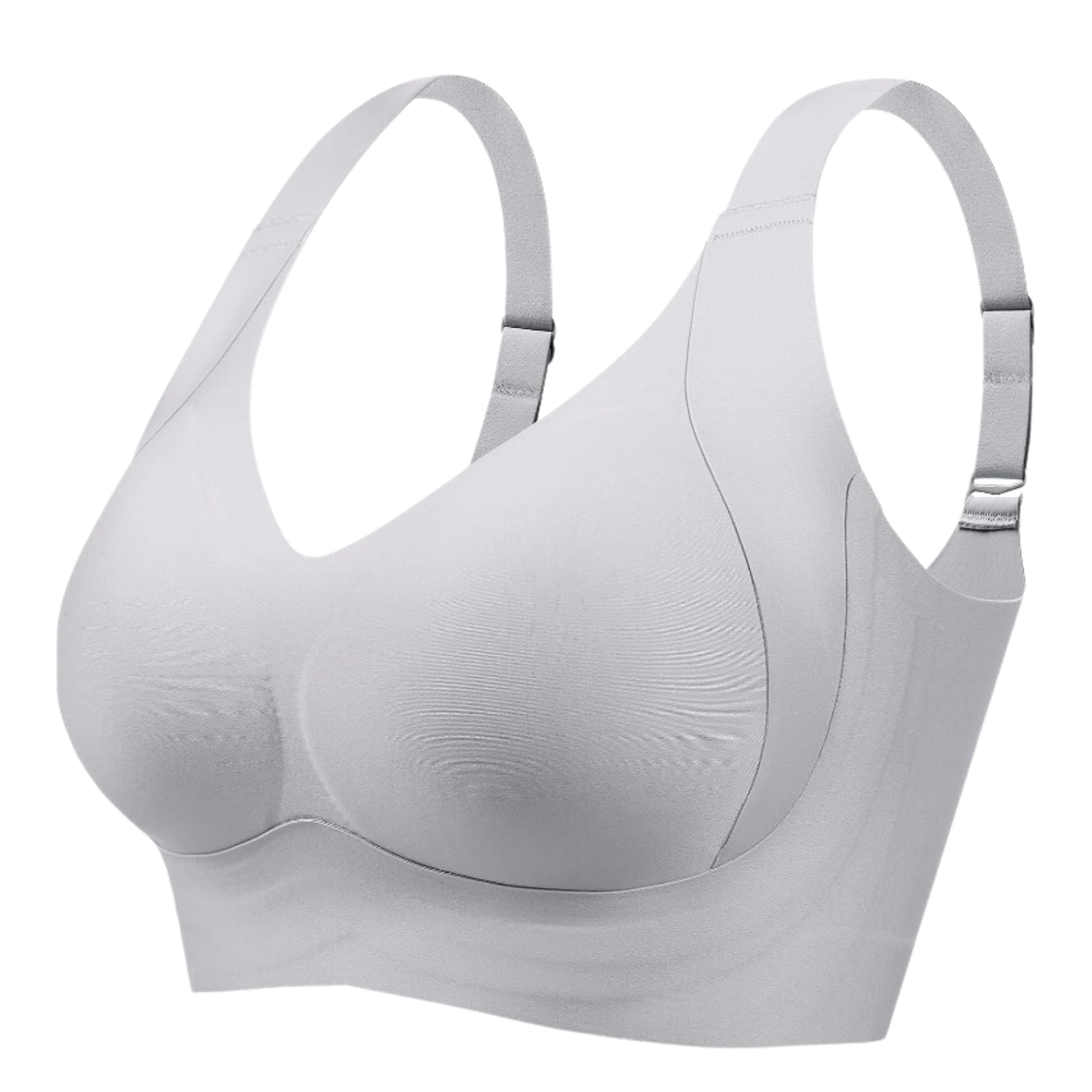 Soutien-gorge respirant sem costura da Body Effect, confortável e discreto em tom cinza, ideal para uso diário.