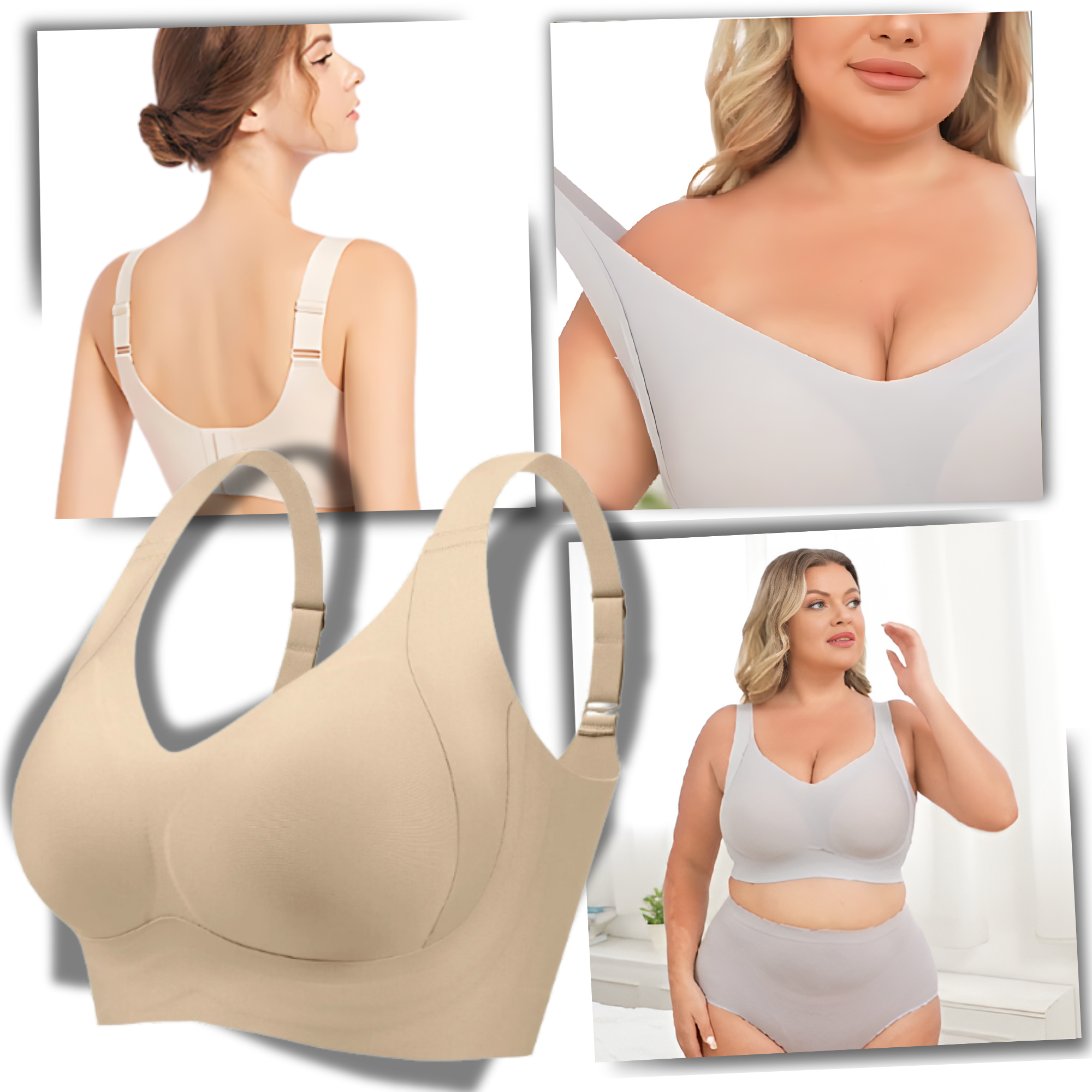 Soutien-gorge respirante sem costura da Body Effect, ideal para conforto e modelagem invisível, com tecido leve e respirável.