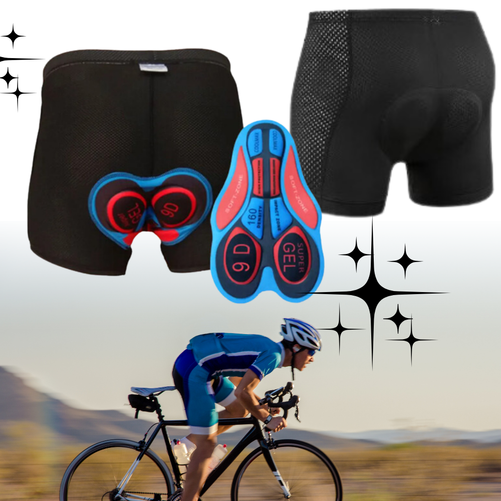 Short de ciclismo Homyl, sem costura e acolchoado, feito para conforto em roupas de fitness e esportes.
