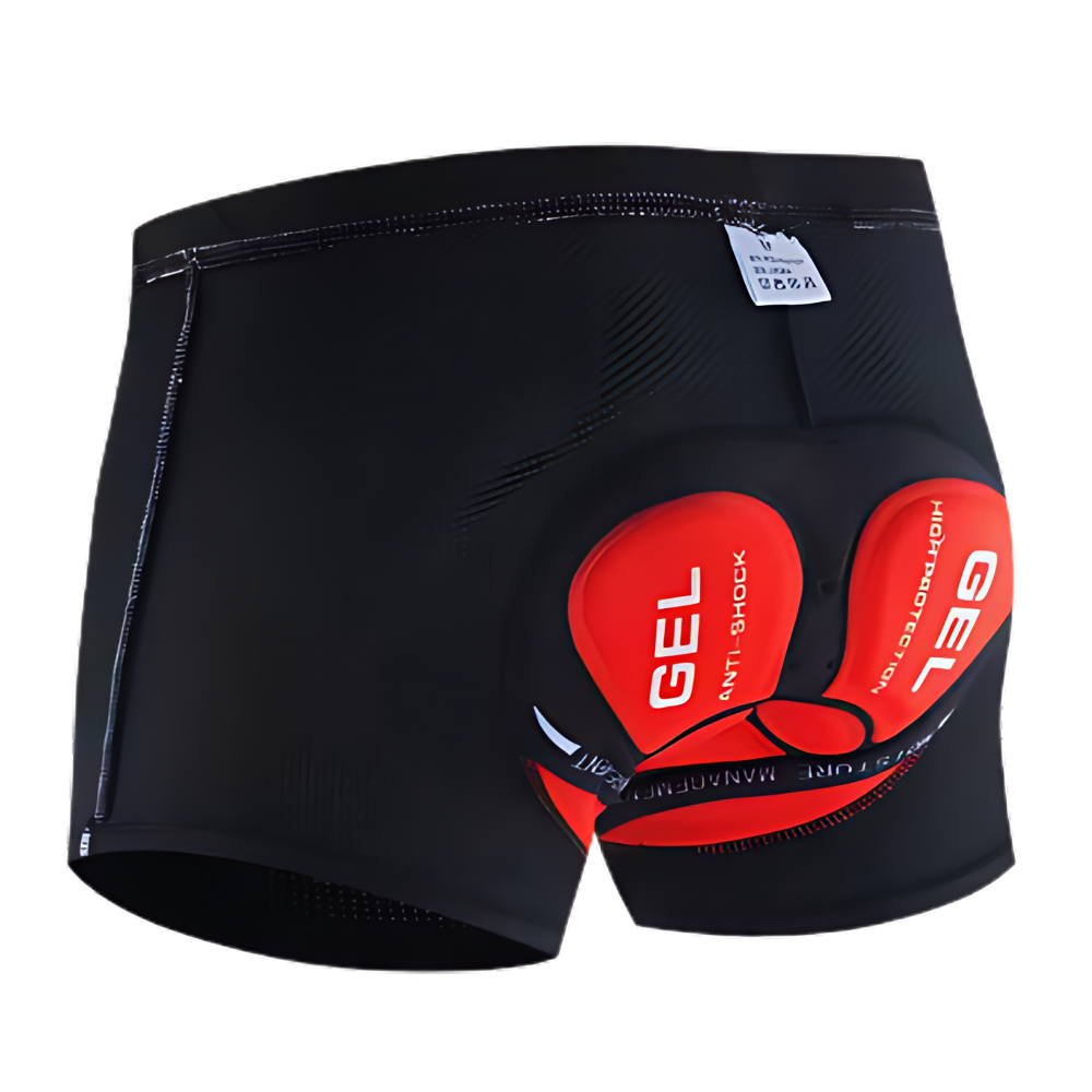 Short de ciclismo Homyl, bermuda acolchoado sem costura, em tecido vermelho, ideal para roupas de fitness e esportes.