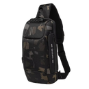 Bolsa transversal antivol Shapeueng em padrão camuflagem, ideal para segurança e praticidade em viagens.
