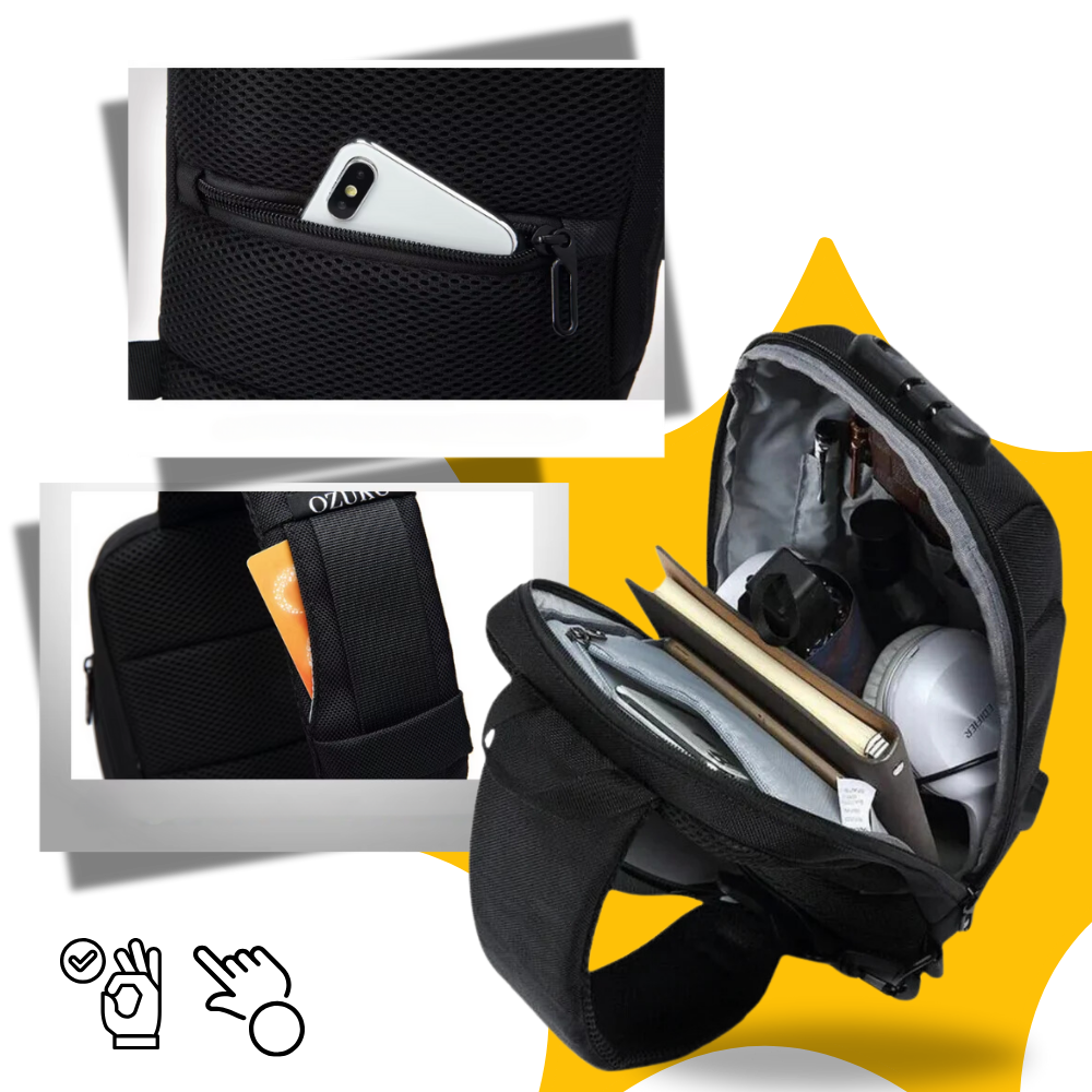Bolsa de ombro antivólio Shapeueng, bagagem e maroquineria, com compartimentos para organização segura e prática.