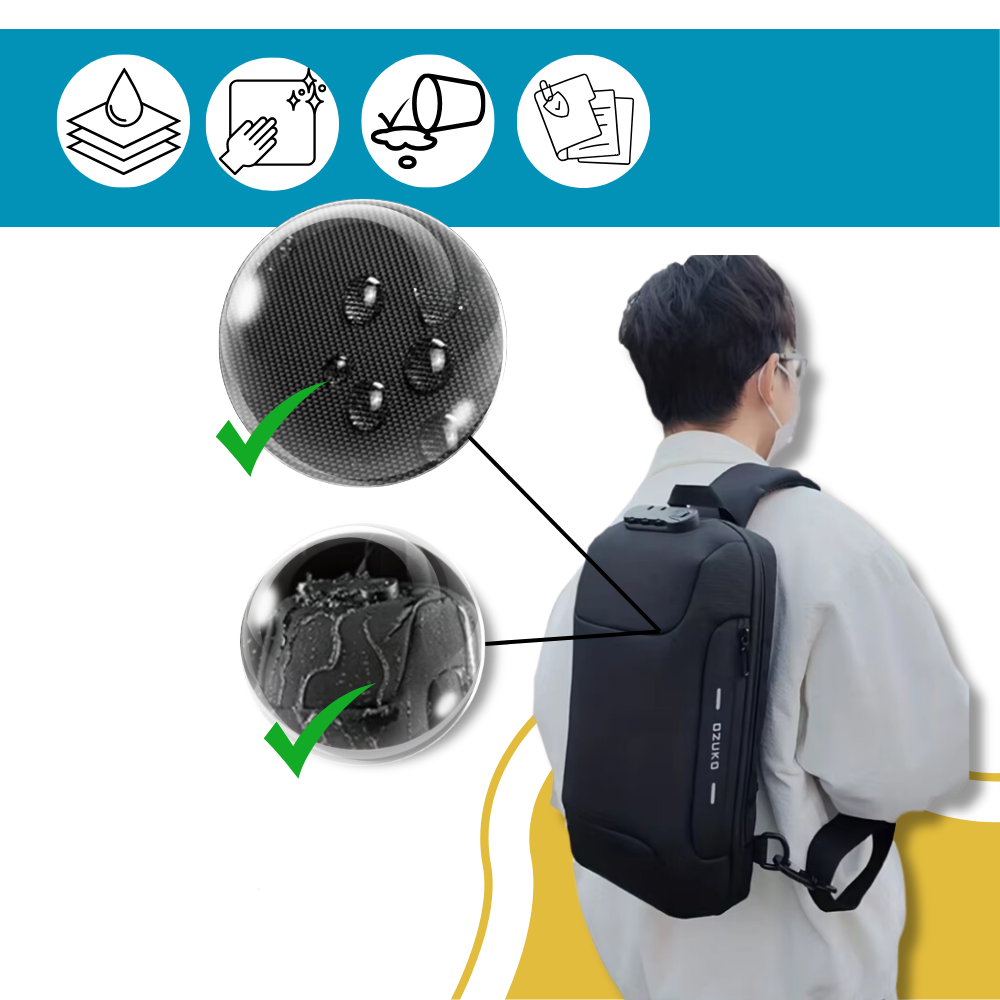 Bolsa tiracolo antivol Shapeueng, bagagem e maroquineria, com compartimentos seguros para uso em qualquer clima.