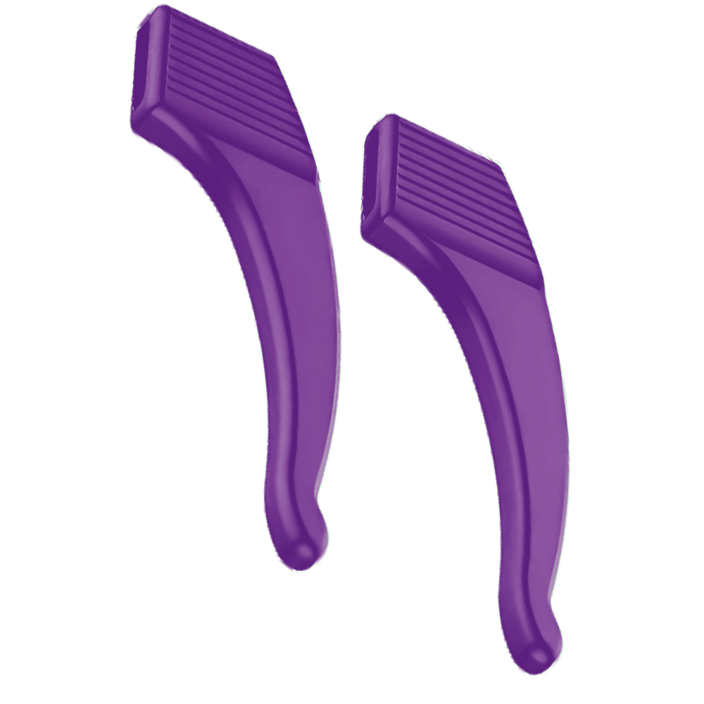 Almofadas antideslizantes para hastes de óculos Homyl, proteção e conforto para cuidados dos olhos, em cor roxa.
