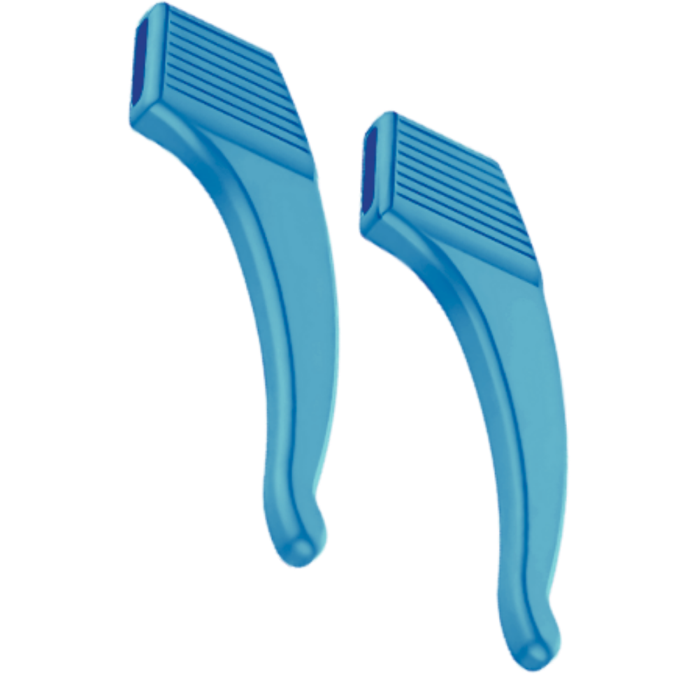 Almofadas antideslizantes para óculos Homyl, confortáveis e seguras para as hastes de óculos, na cor azul claro.
