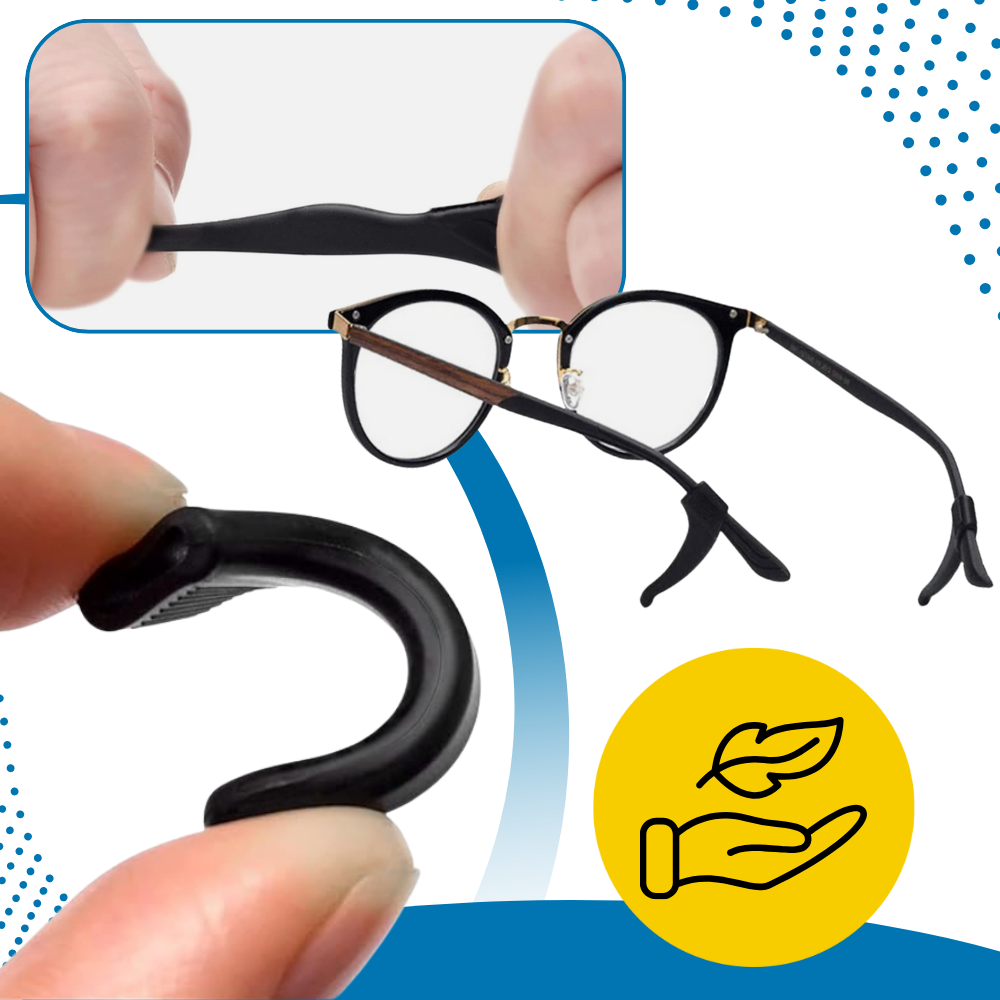 Almofadas antideslizantes de silicone para hastes de óculos Homyl, proteção e conforto para lentes e orelhas.
