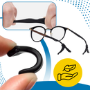 Almofadas antideslizantes de silicone para hastes de óculos Homyl, proteção e conforto para lentes e orelhas.