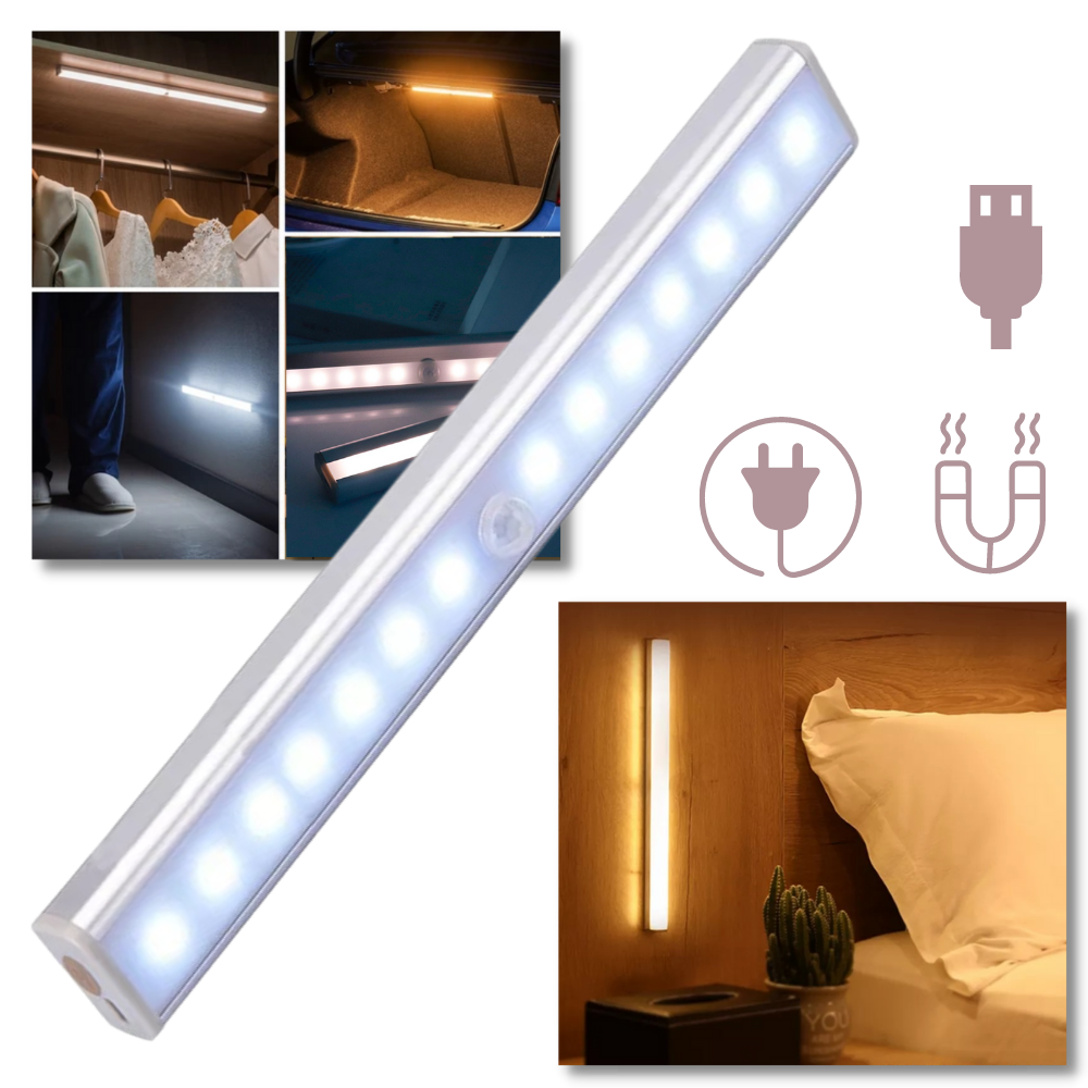 Luminária LED magnética Seenda com detector de movimento, luz quente de 15 cm, para iluminação prática e eficiente.