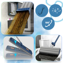 Vassoura de limpeza automática com balde Simpli-Magic, esfregão plano com mecanismo de torção automática para limpeza doméstica