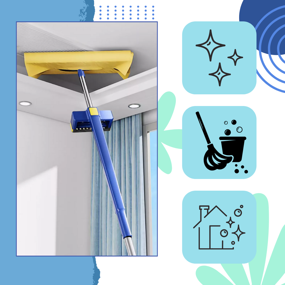 Mop de limpeza com balde de escoamento automático Simpli-Magic, esvaziamento fácil e eficiente para limpeza doméstica.