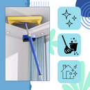 Mop de limpeza com balde de escoamento automático Simpli-Magic, esvaziamento fácil e eficiente para limpeza doméstica.