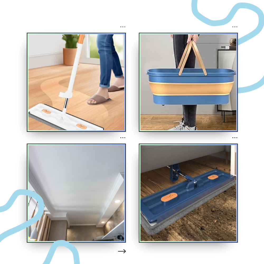 Mop de limpeza com balde de esfregação automática da Simpli-Magic, ideal para múltiplas superfícies de limpeza doméstica.