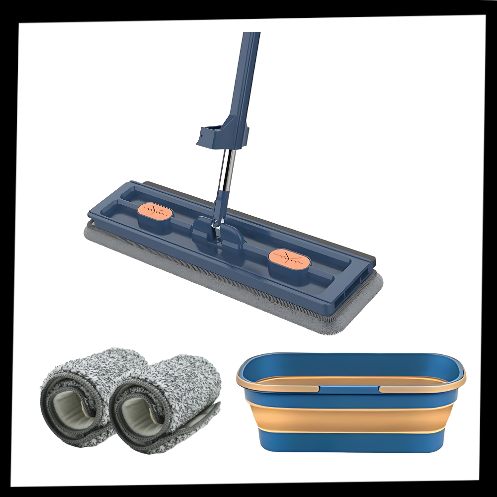 Balai plat para limpeza com balde de auto-espremedor, marca Simpli-Magic, ideal para limpeza doméstica com mop de lavagem fácil