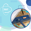 Mop de limpeza com balde de escoamento automático da Simpli-Magic, fácil de usar, com balde para enxágue e espremer.