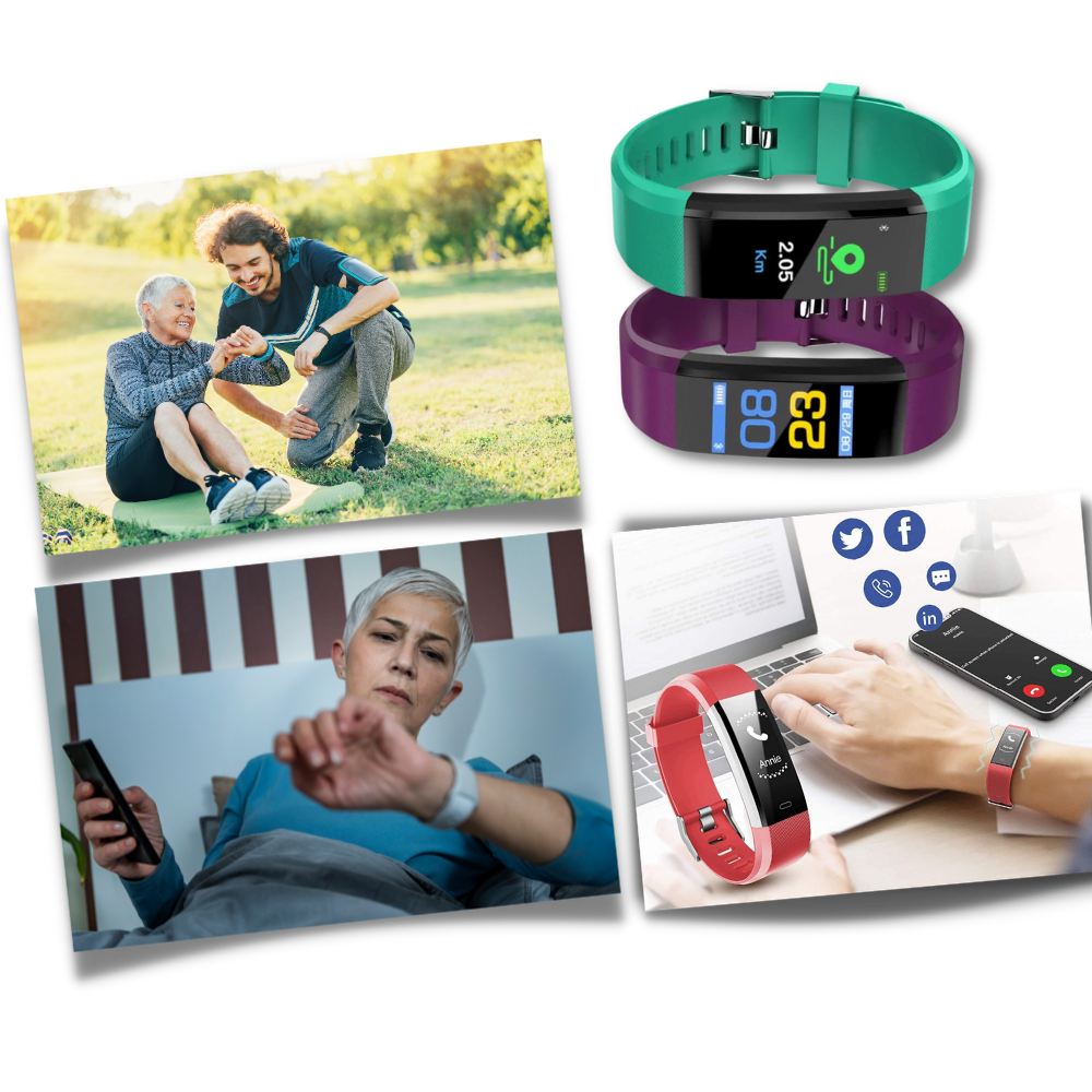 Relógio inteligente Anself para idosos com tela sensível ao toque, monitor de saúde e funções de assistência para idosos.