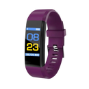 Relógio inteligente para idosos da marca Anself, pulseira roxa, com tela digital e funções de monitoramento.