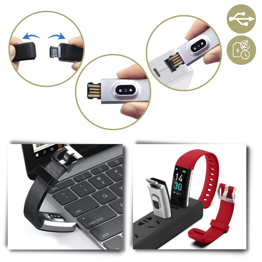 Relógio inteligente para idosos da marca Anself com carregamento USB de longa duração, dispositivo eletrônico de assistência para idosos.