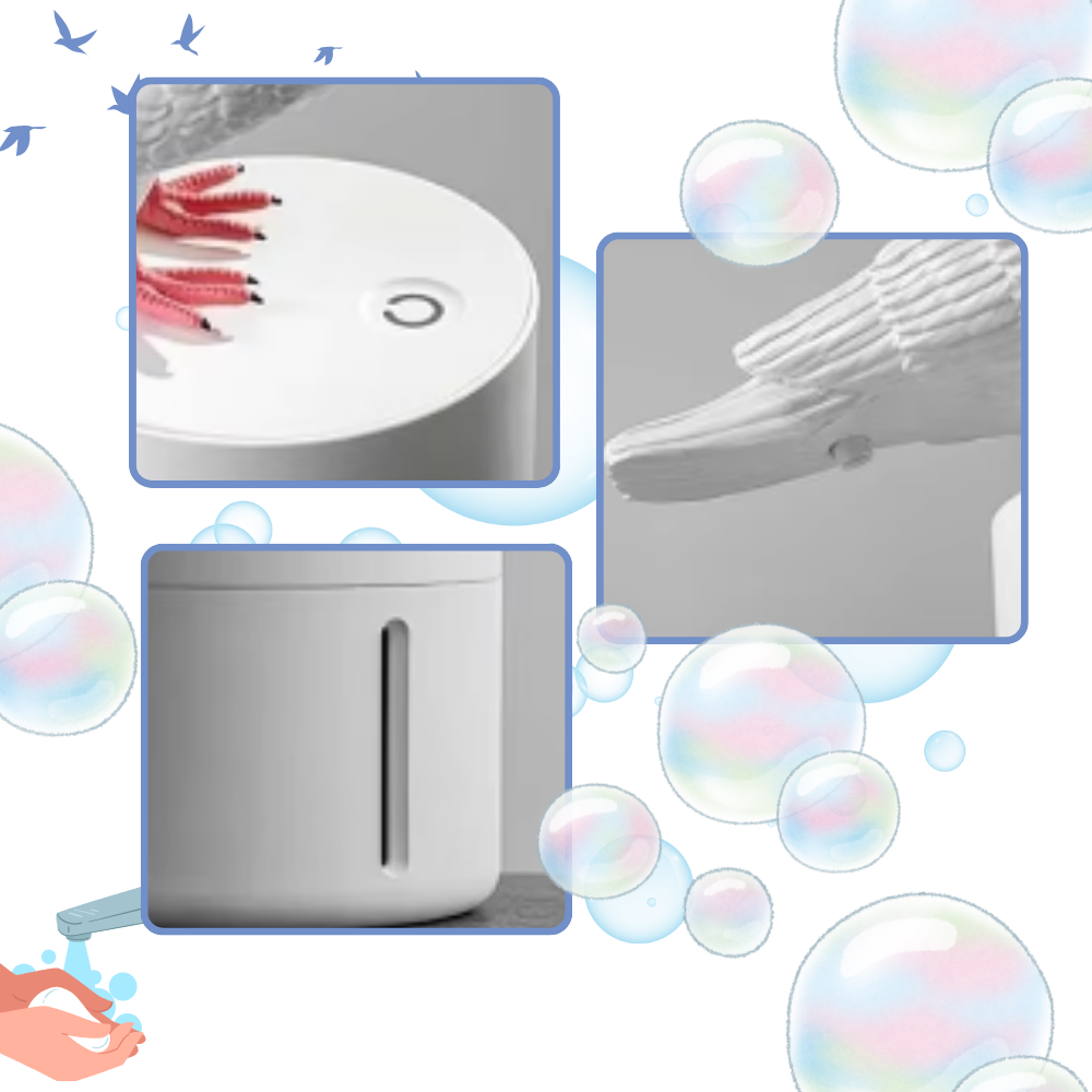 Distributeur de sabonete automático em forma de pomba da Jsaert, com sensor de movimento e design moderno para casa ou banheiro