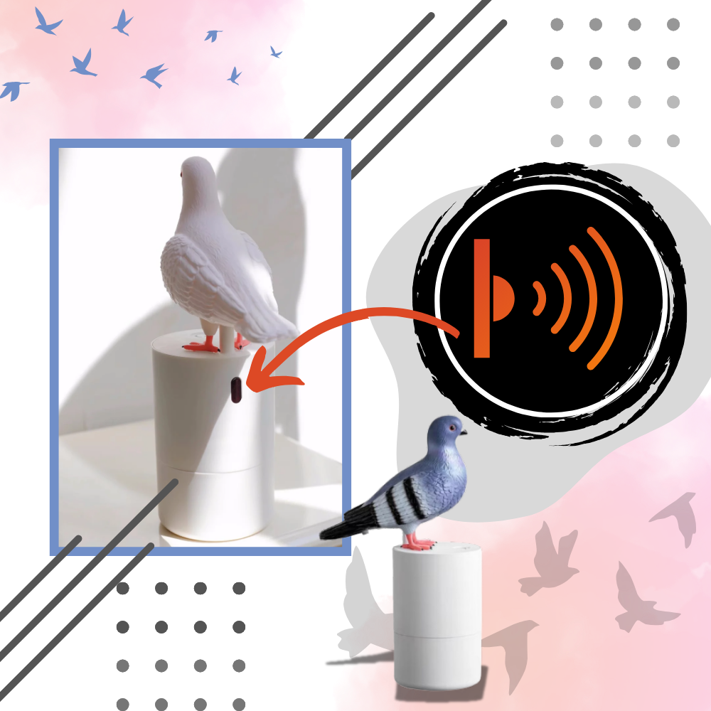 Distributeur de sabonete automático em formato de pombo da Jsaert, com sensor para dispense sem toque, em peça decorativa para banheiro.