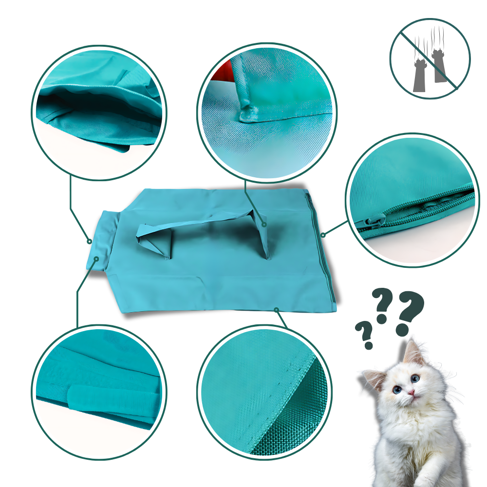 Sac de transporte para gato da marca Elaydool, acessório resistente para viagens com bolso e espaço confortável para o felino.