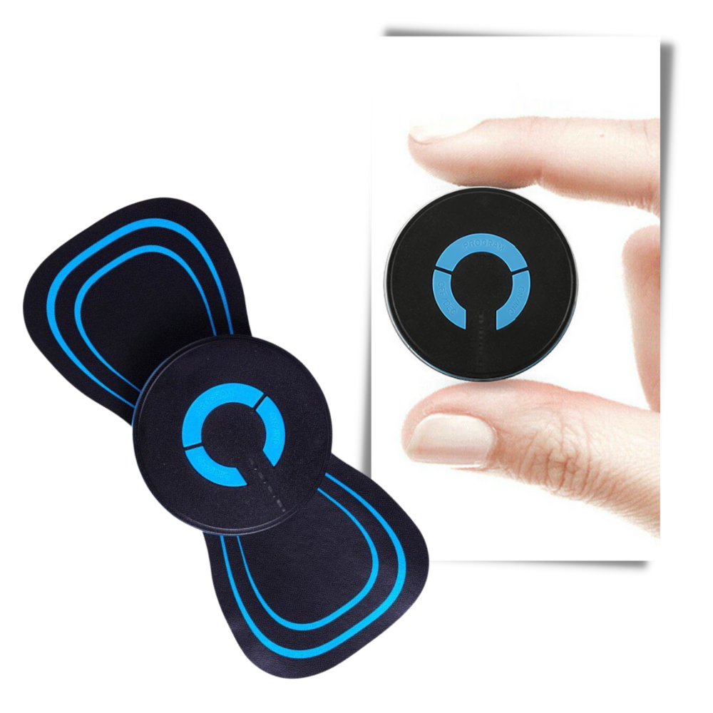 Mini massageador elétrico para o pescoço da Setoy, dispositivo portátil para relaxamento e alívio de tensões musculares.