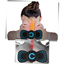 Mini massageador elétrico para o pescoço da Setoy, dispositivo portátil de relaxamento com cabos e controle manual.