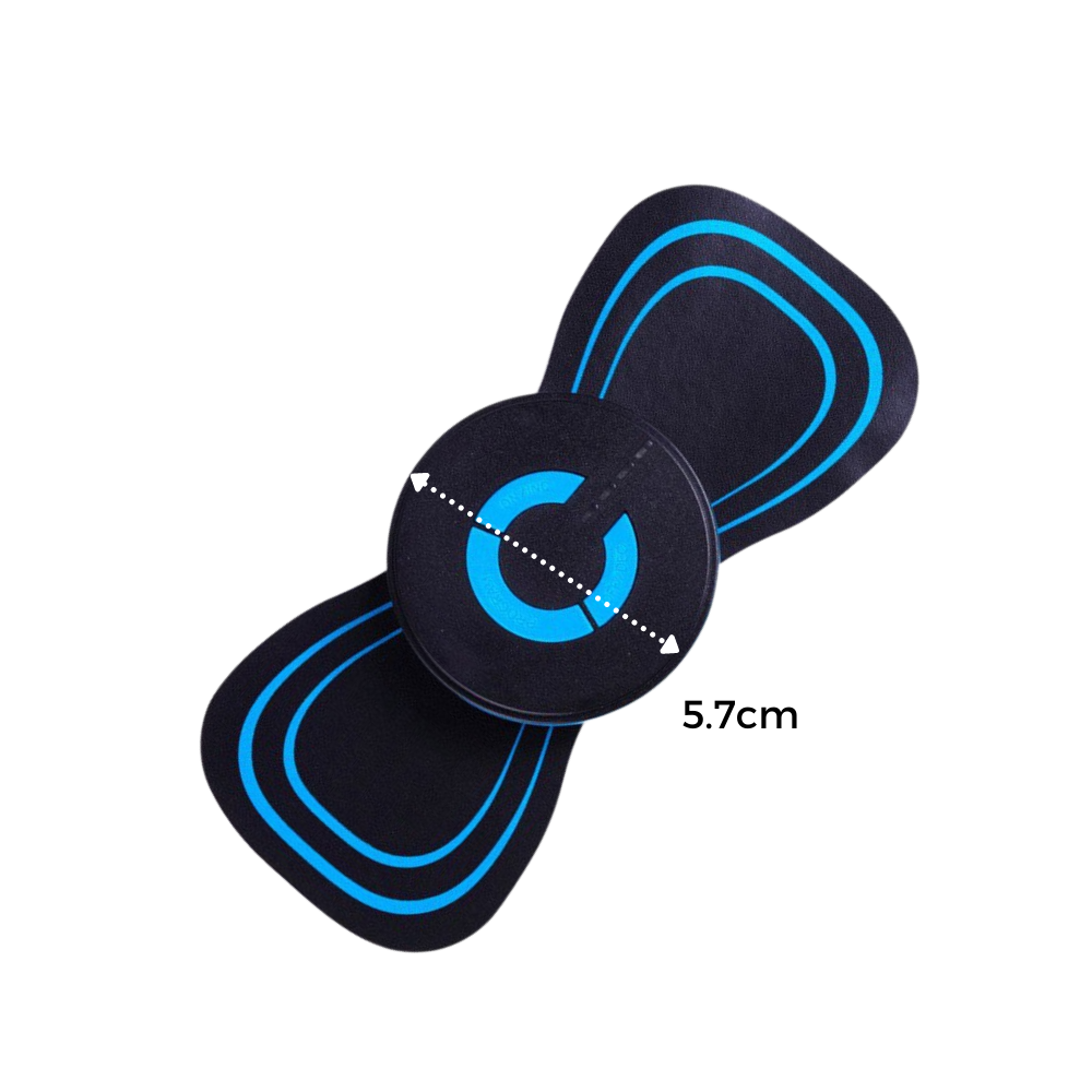 Mini massajador elétrico para o pescoço da marca Setoy, dispositivo portátil para relaxamento e alívio muscular.