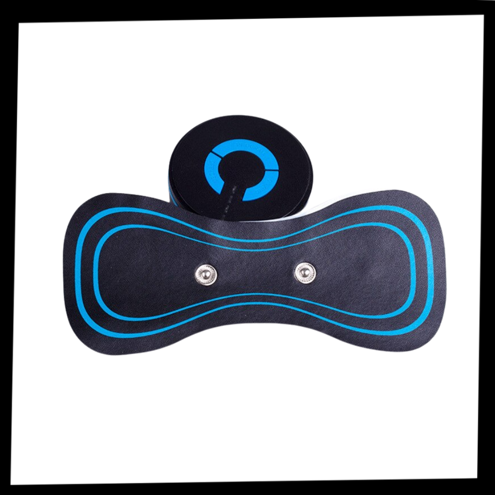 Mini massageador elétrico para o pescoço da marca Setoy, dispositivo portátil para relaxamento muscular.