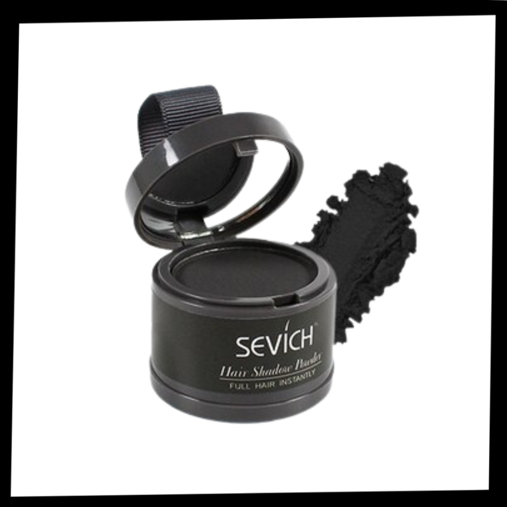 Poudre dissimulatrice de ligne de cheveux Sevich, tonalidade castanho claro, para disfarçar linhas capilares visíveis.