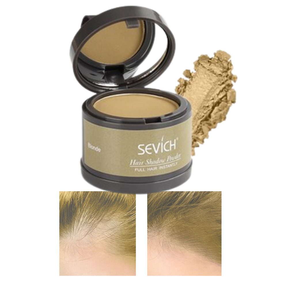 Poudre dissimulatrice de ligne de cheveux Sevich, cosmétique en brun clair, pour camoufler la racine capillaire.