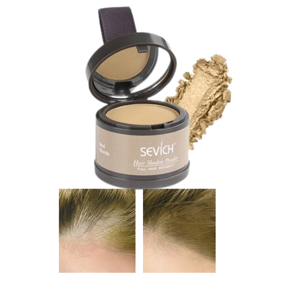 Pó dissimulador de linhas de cabelo Sevich, pó cosmético para disfarçar áreas de calvície, tonalidade marrom claro.