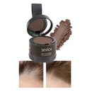 Pó dissimulador de linha de cabelo Sevich, tonalidade castanho claro, em embalagem com pó compacto para correção capilar.