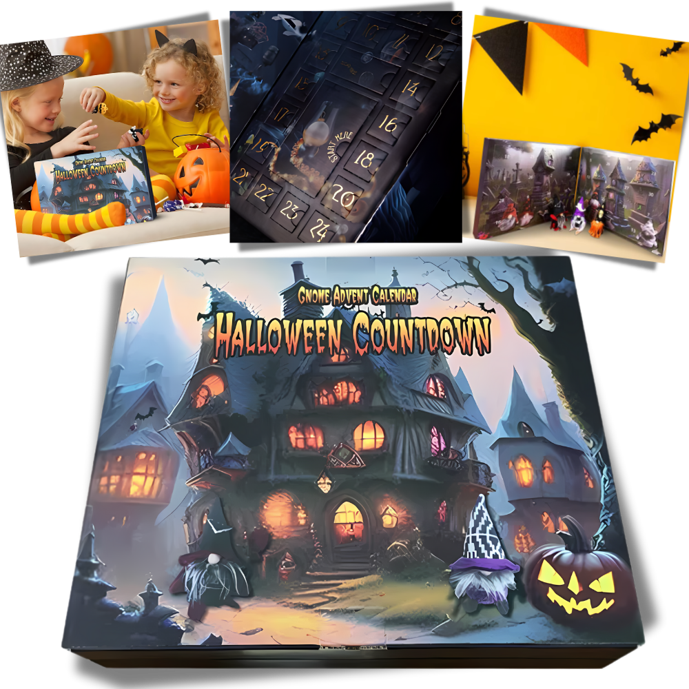 Calendário de conta regressiva de Halloween Seyurigaoka, decoração sazonal com tema assustador para o período de festas Halloween.