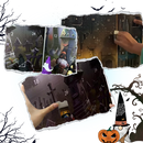 Calendário de conta regressiva de Halloween da Seyurigaoka, decoração sazonal com tema assustador e festivo para o Halloween.