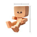 Boneco de madeira da coleção Frcolor, figurina móvel e divertida de homem com cabeça balançante em design artesanal.