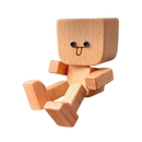 Figura de mobile de homem em madeira da Frcolor, figurinha divertida com cabeça balançando e língua de fora.