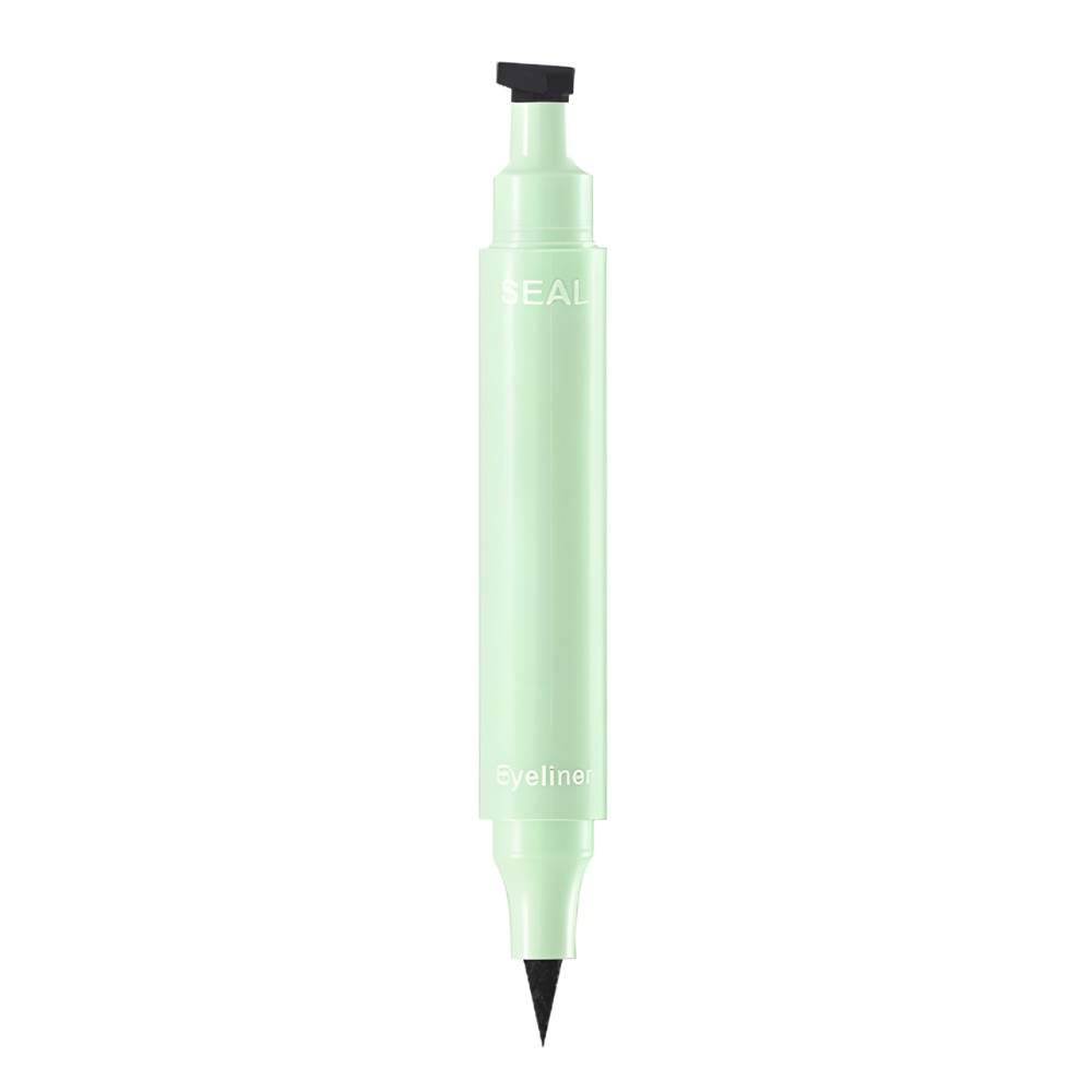 Eyeliner duplo com duas pontas e tampões de motivos da marca Shangqer, ideal para maquiagem de olhos com detalhes decorativos.