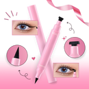 Eyeliner duplo com tampões de motivos da marca Shangqer, cosméticos com design floral para olhos marcantes.